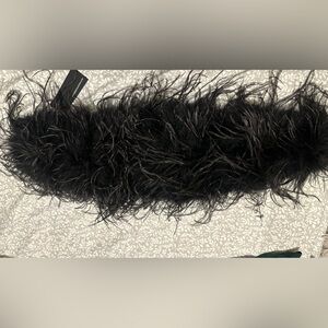 Small feather trim strapless cropped top (brand new with tag)